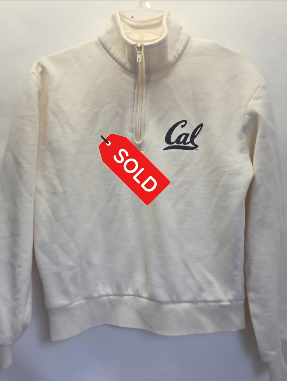 SOLD.....UC Berkeley Cropped Sweatshirt Ivory Size M